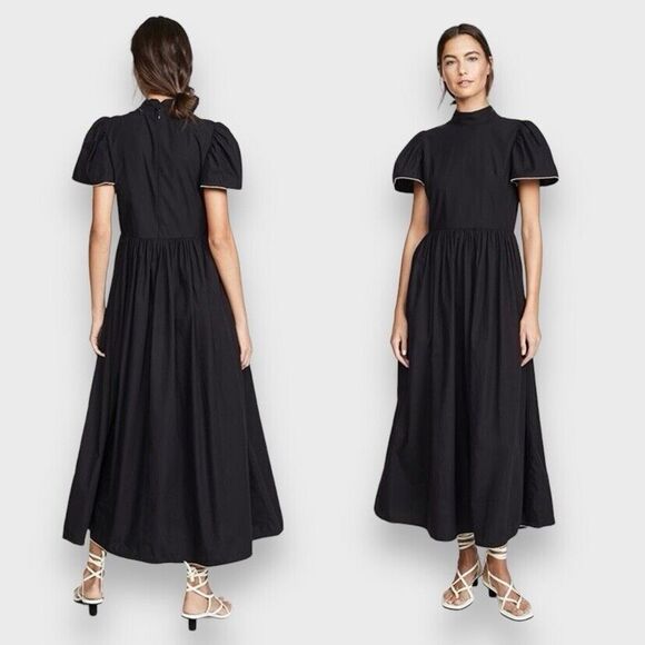 NWT Rhode Heidi Black Rhinestone Maxi Dress Size 4 - Picture 2 of 12